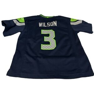 •Nike-NFL-On Field•SEATTLE SEAHAWKS•Kids Size Large #3 Russell Wilson Jersey•
